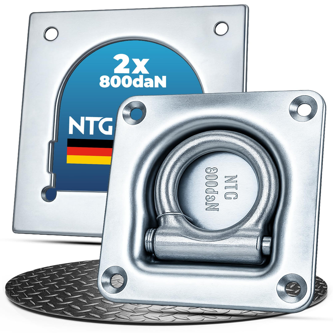 Anhänger Zurrösen mit Gegenplatten (2 bis 10 Stück) | Hochwertig Verarbeitet | Zurrmulden mit Einer