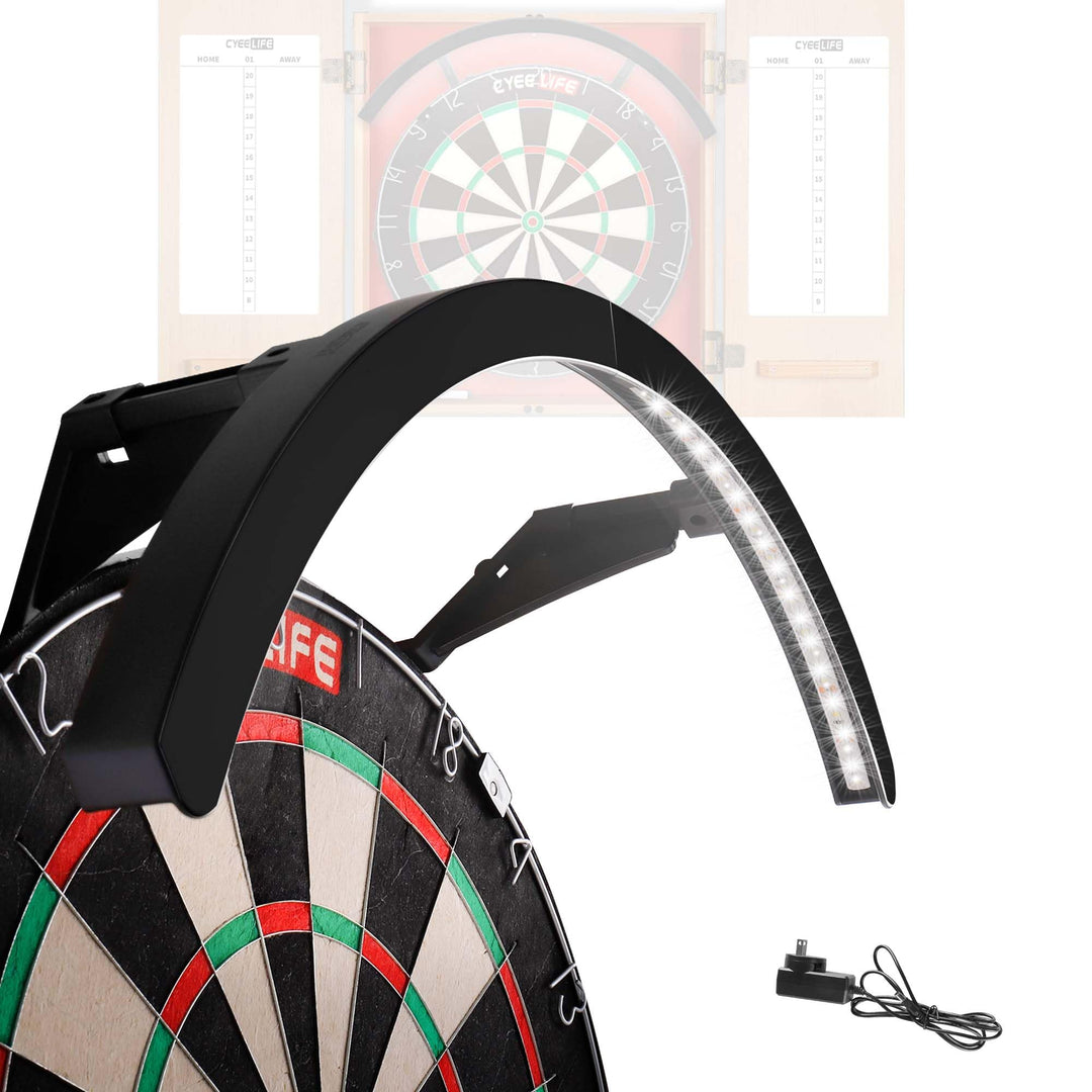 CyeeLife Dartscheiben LED Beleuchtungssystem für Steel und Soft Dartscheibe,2-teilig