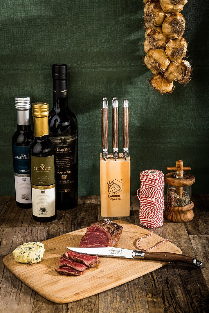 Laguiole Style de Vie Steakmesser Premium Line, 1,8mm Dicke, 6-teilig, Holzfarbe