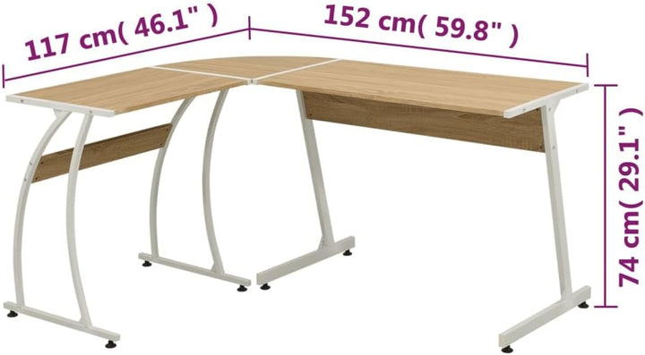 vidaXL Computertisch Schreibtisch Ecktisch Bürotisch Winkelschreibtisch Eiche Braun, Braun