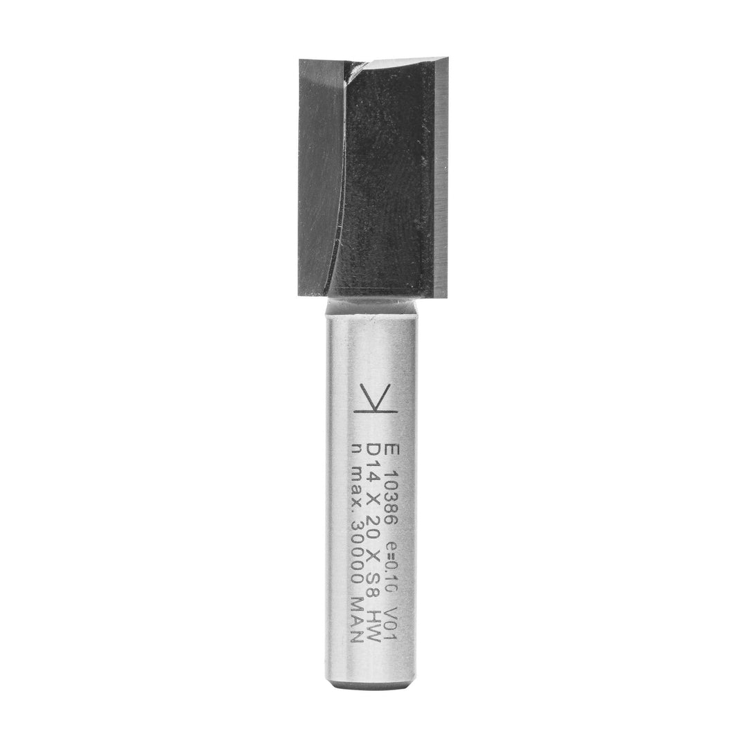 ENT 10386 Nutfräser HW, Schaft (S) 8 mm, Durchmesser (D) 14 mm, NL 20 mm, SL 32 mm, GL 52 mm D=14 /