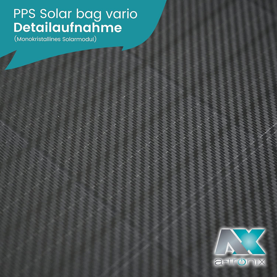 a-TroniX PPS Solar 0% MwSt §12 III UstG Bag Vario 200W, faltbares Solarpanel, USB Anschluss, Outdoor