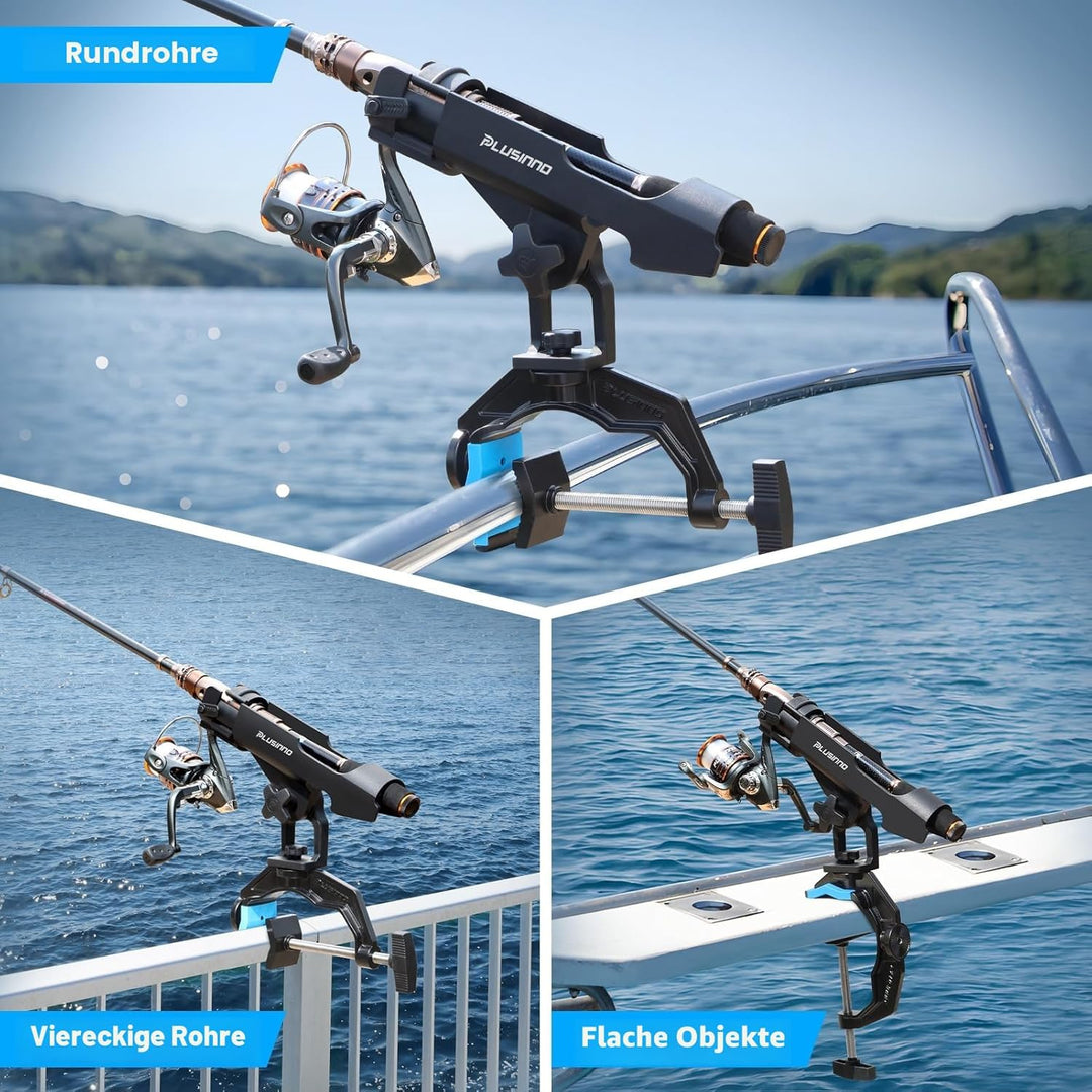 PLUSINNO Angelrutenhalter für Boote, mit vergrösserter Klemme, innovatives doppeltes V-Design, passe