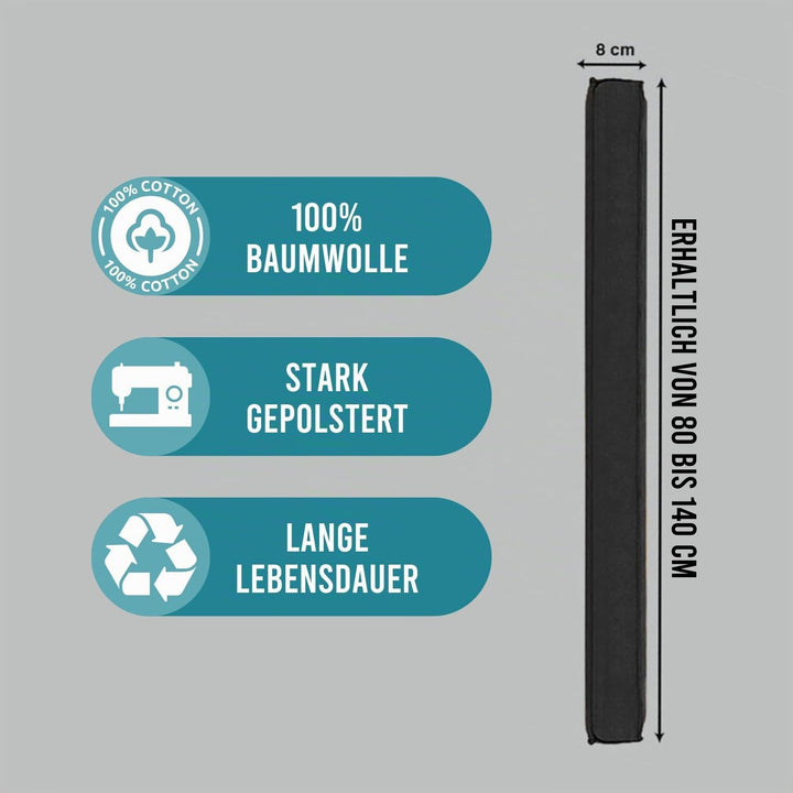 Magnetischer Zugluftstopper für Türen 80cm - Türluftstopper für Schutz - Türbodendichtung Schwarz -