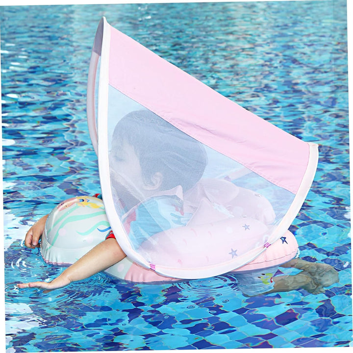 Babyschwimmer mit Baldachin, aufblasbarer, Rutschfester, Verstellbarer, sicherer Babyschwimmschwimme