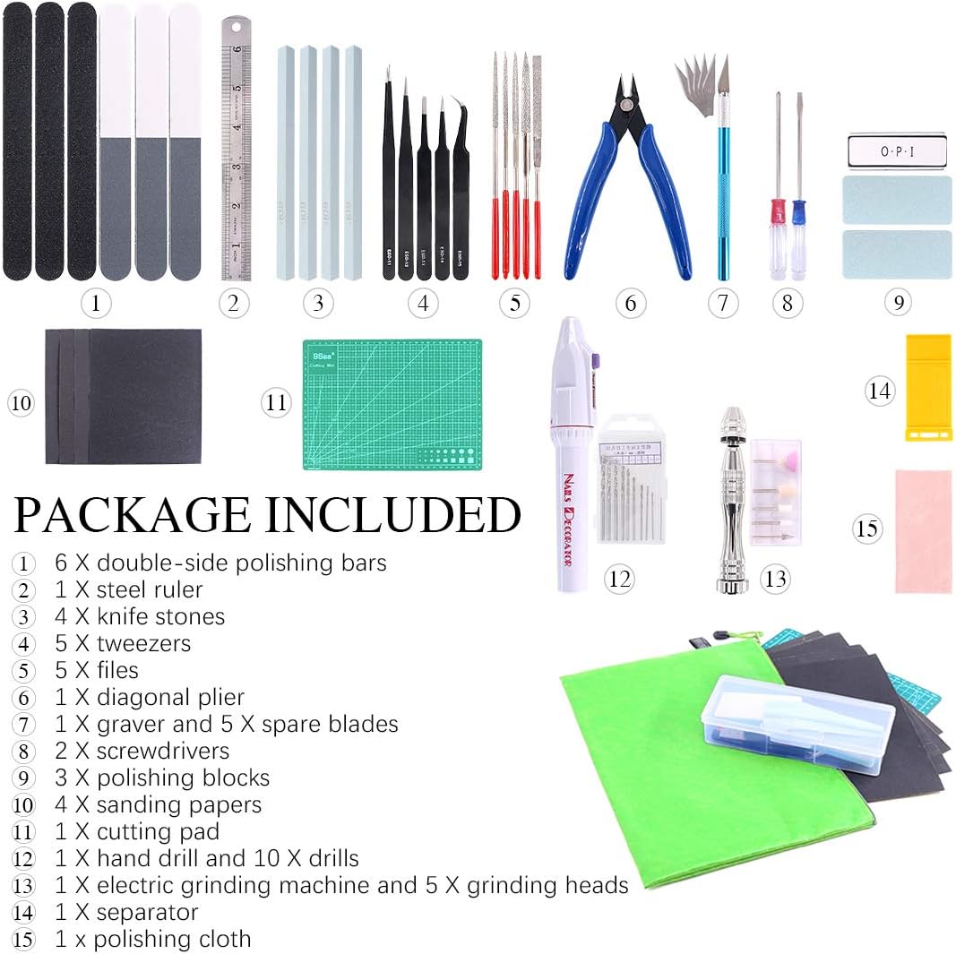 Keadic 55pcs Profi Modellierer Basic Tools Craft Set Hobby Building Tools Kit for Gundam Car Model B