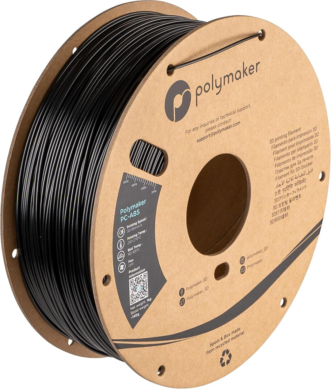 Polymaker PC-ABS Schwarz - 1,75mm - 1kg