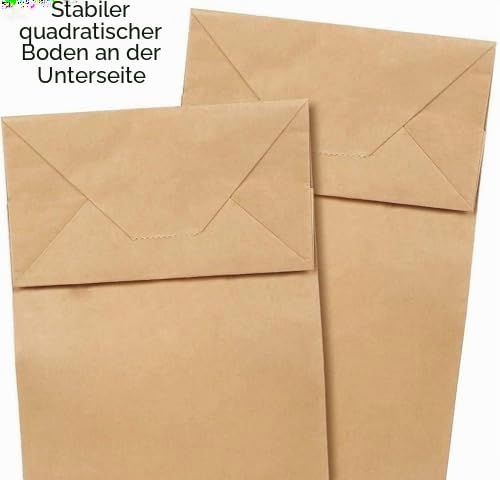 Gaoyong 50 Stück Papiertüten, Kraftpapierbeutel, Papiertüten für Geburtstage, Festivals, Lebensmitte