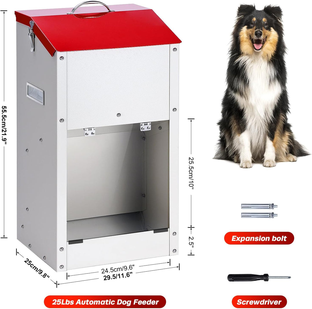 Futterautomat für grosse Hunde, 11 kg Automatischer Hundefutterspender für drinnen und draussen Gros
