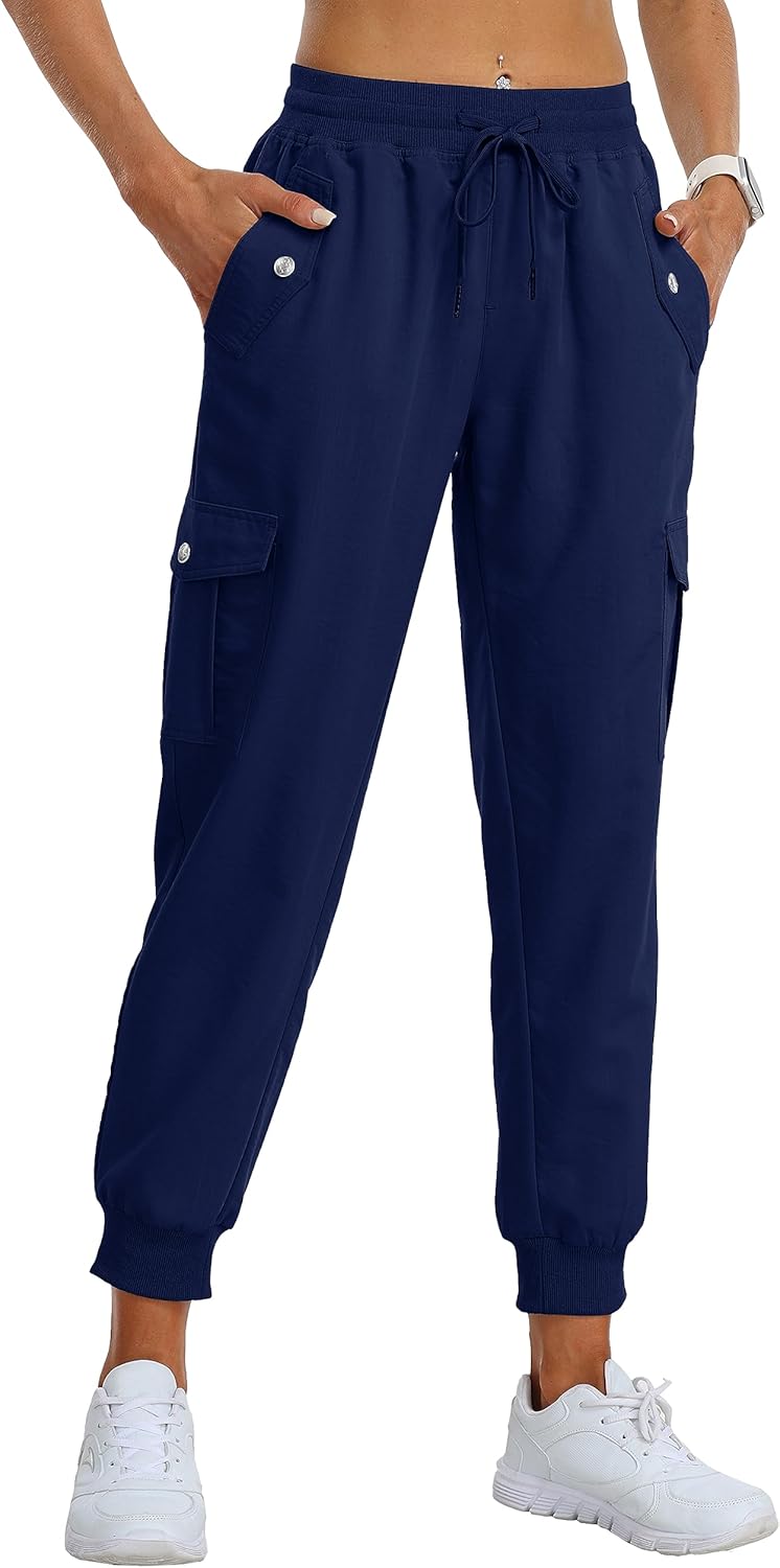 AjezMax Damen Cargohose Jogginghose Leicht Schnell Trockene Wanderhose Athletische Workout Outdoorho