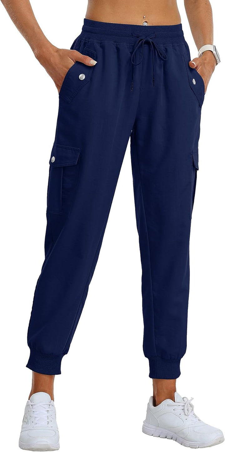 AjezMax Damen Cargohose Jogginghose Leicht Schnell Trockene Wanderhose Athletische Workout Outdoorho