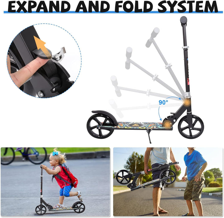 Roller Kinder Scooter, Wheel Scooter, Faltbarer Kinderroller für Kinder ab 5 Jahren, höhenverstellba