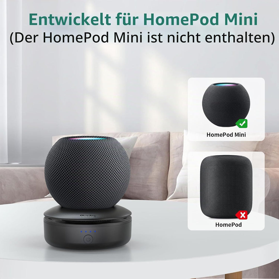 PlusAcc Akku Kompatibel mit HomePod Mini - Tragbare Ladestation Batterie Ständer Home Pod Mini Zubeh