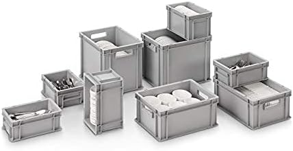 1a-TopStore 4 Stk. Euroboxen EB-417, grau, 40x30x17,5 cm (LxBxH), grau, Volumen: 16,5 Liter, lebensm
