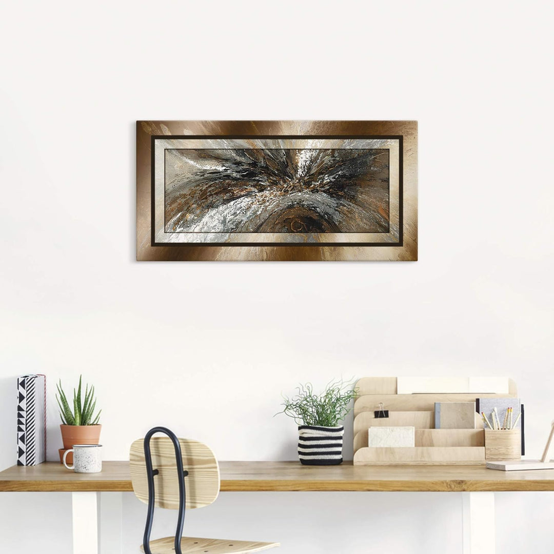 Artland Leinwandbild Wandbild Bild auf Leinwand 100x50 cm Wanddeko Abstrakte Kunst Geometrie Modern