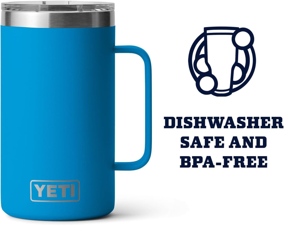 YETI Rambler Krug Mit MagSlider Deckel, Big Wave Blue, 24 oz (709 ml), Big Wave Blue