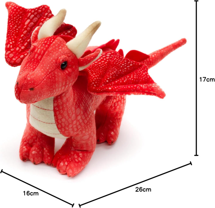 Uni-Toys - Drache rot - 26 cm (Länge) - Plüsch-Fabeltier - Plüschtier, Kuscheltier Rot (26 Cm), Rot