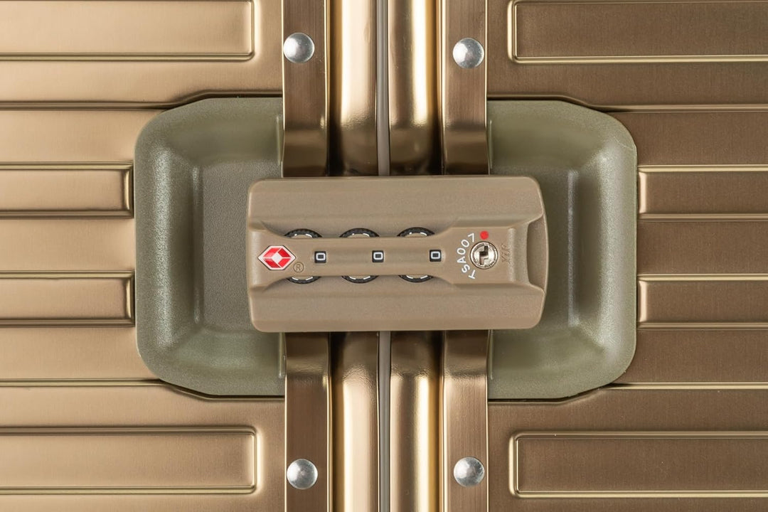 Travelhouse Tokyo Alu Reisekoffer Reise Trolley 3er Set (Champagner, Handgepäck, Mittlerer und Gross