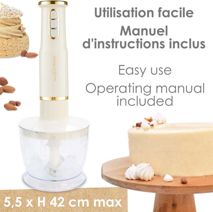SCRAP COOKING Stabmixer, multifunktional, 3-in-1: Standmixer, Schneebesen & elektrischer Zerkleinere