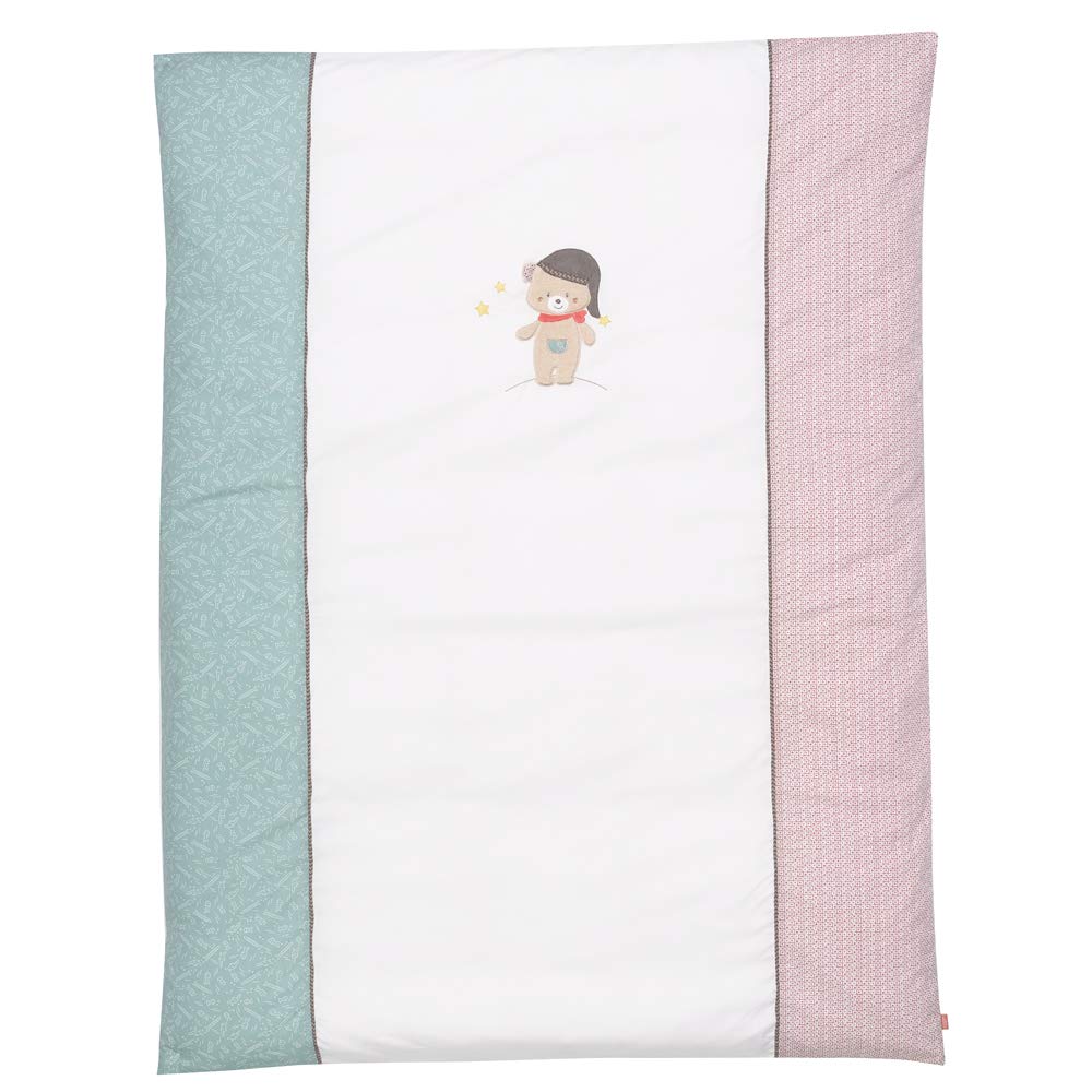 Fehn 060553 Bettwäsche Bruno – Kopfkissen & Bettdecke für Kinder im Set – Mit Bärenmotiv – 0+ Monate