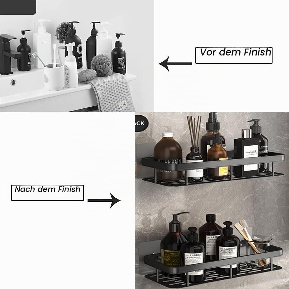 Duschablage Ohne Bohren,Duschregal Aluminium Duschkorb Selbstklebend für,Moderner Badezimmerregal,Ma