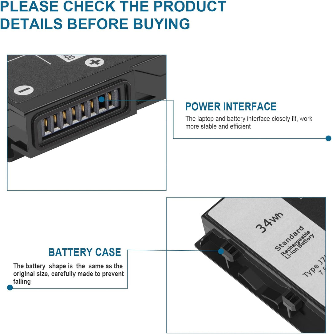 ARyee J7HTX Akku kompatibel mit Dell Latitude 7202 7212 Rugged Extreme Tablet Serie, Ersatz für J7HT