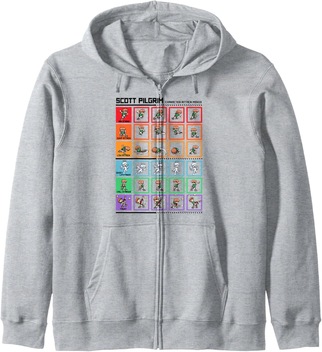 Scott Pilgrim Vs. The World Pilgrim Fight Moves Grid Kapuzenjacke