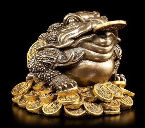 Geldfrosch Feng Shui Figur - Geld Frosch - Money Toad - Glücksbringer Geldsegen