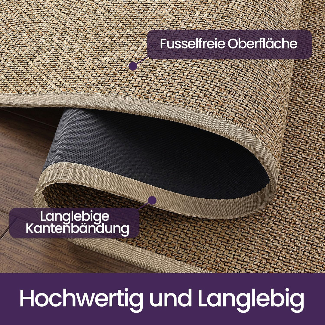 DEXI Teppich Läufer 60 x 180 cm, Fussmatte Eingang Innenbereich rutschfest, Dünn Türmatte mit Gummir