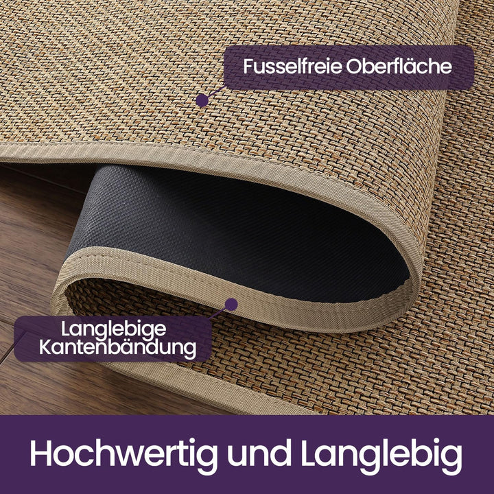 DEXI Teppich Läufer 60 x 180 cm, Fussmatte Eingang Innenbereich rutschfest, Dünn Türmatte mit Gummir