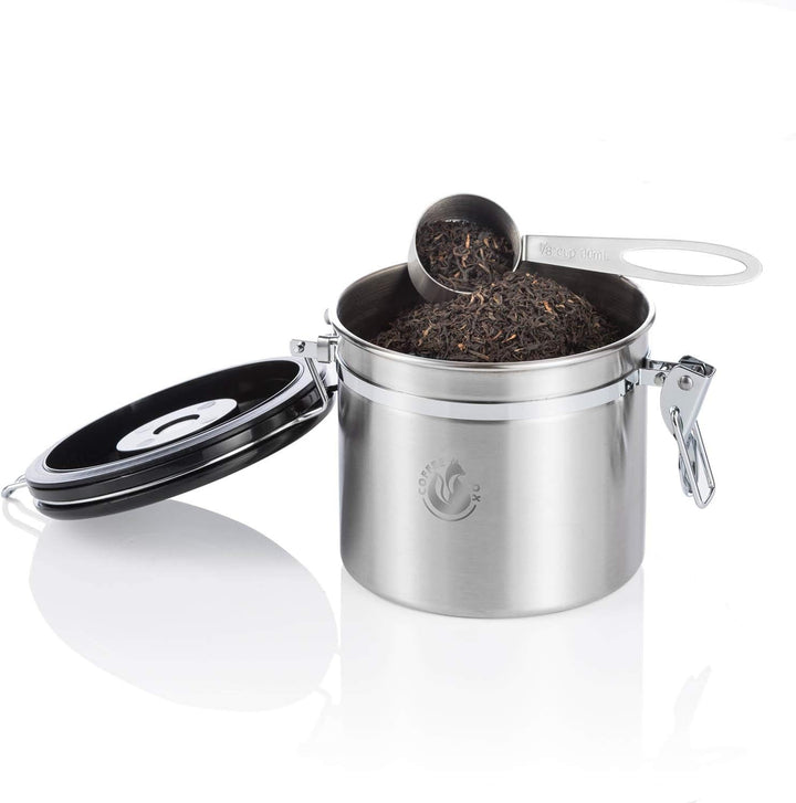 Coffee Fox Vakuum Kaffeedose Teedose Vorratsdose - Vorratsbehälter Vakuumdose mit Aroma-Deckel Luftd