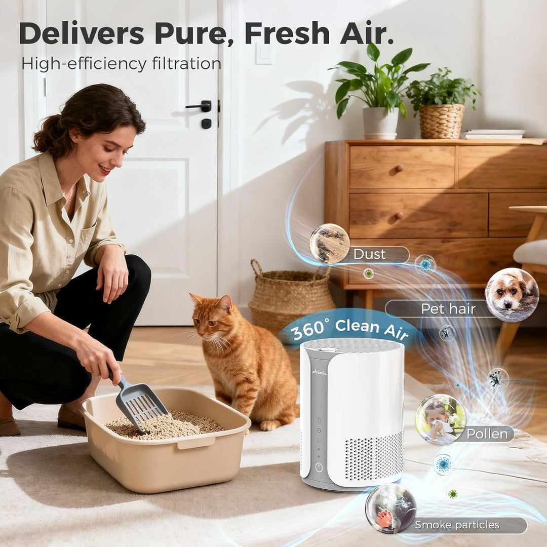 Avamia Luftreiniger mit H13 HEPA-Filter Aromatherapie-Diffusor, 3 Geschwindigkeitsstufen, Leise 22dB
