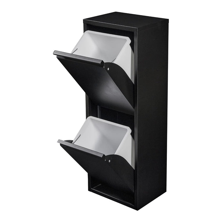 [en.casa] Mülltrennschrank Sollentuna Abfallschrank aus Metall 93 x 33 x 25 cm Mülltrennsystem mit 2