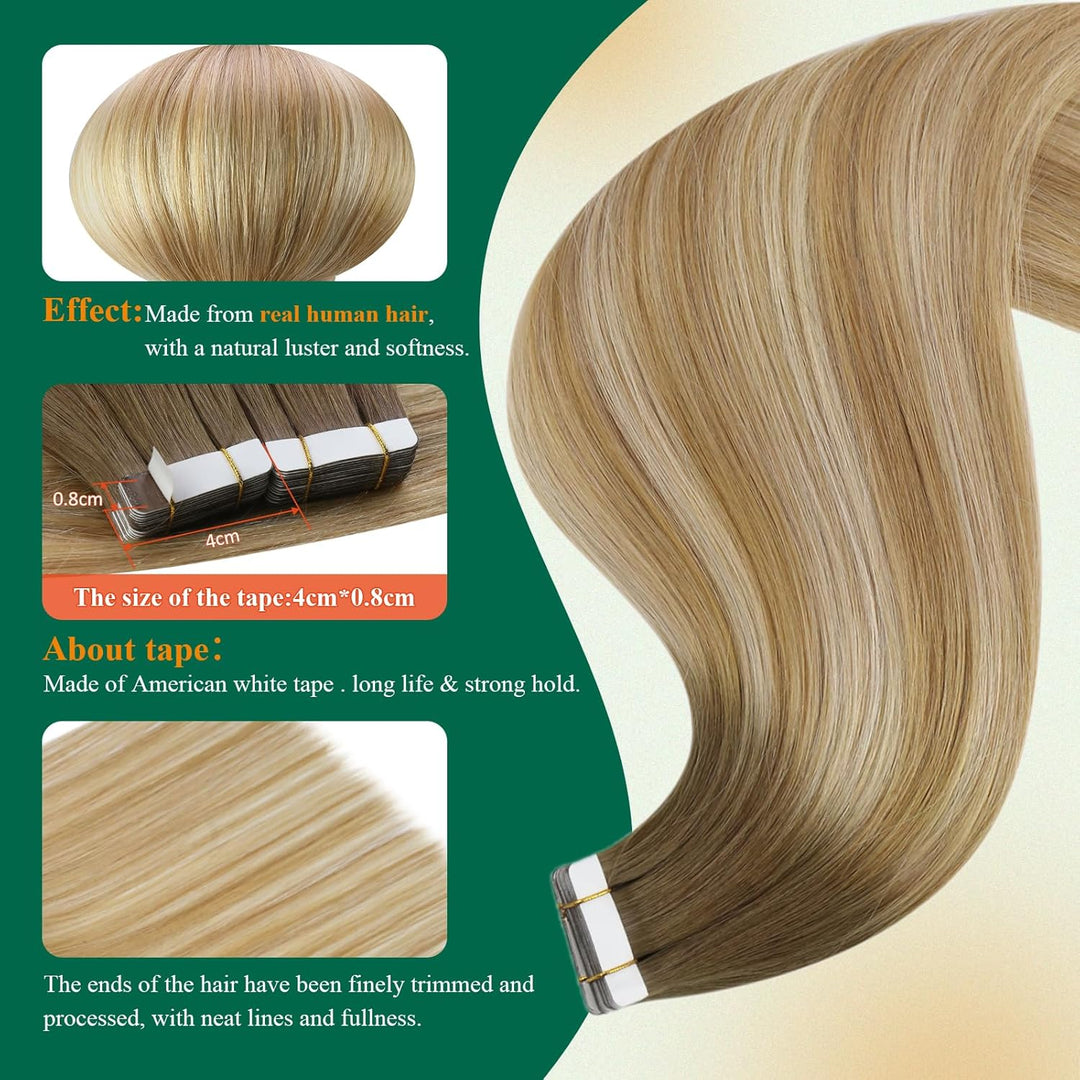Easyouth Tape on Extension Echthaar Remy Tape in Echthaar Extensions Tape in Echthaar Extensions Bal