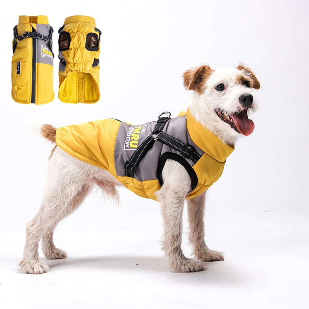 Hundemantel Winter Hundejacke Haustier Skifahren Kostüm Wasserdicht & Winddicht,Ärmellose Baumwolle