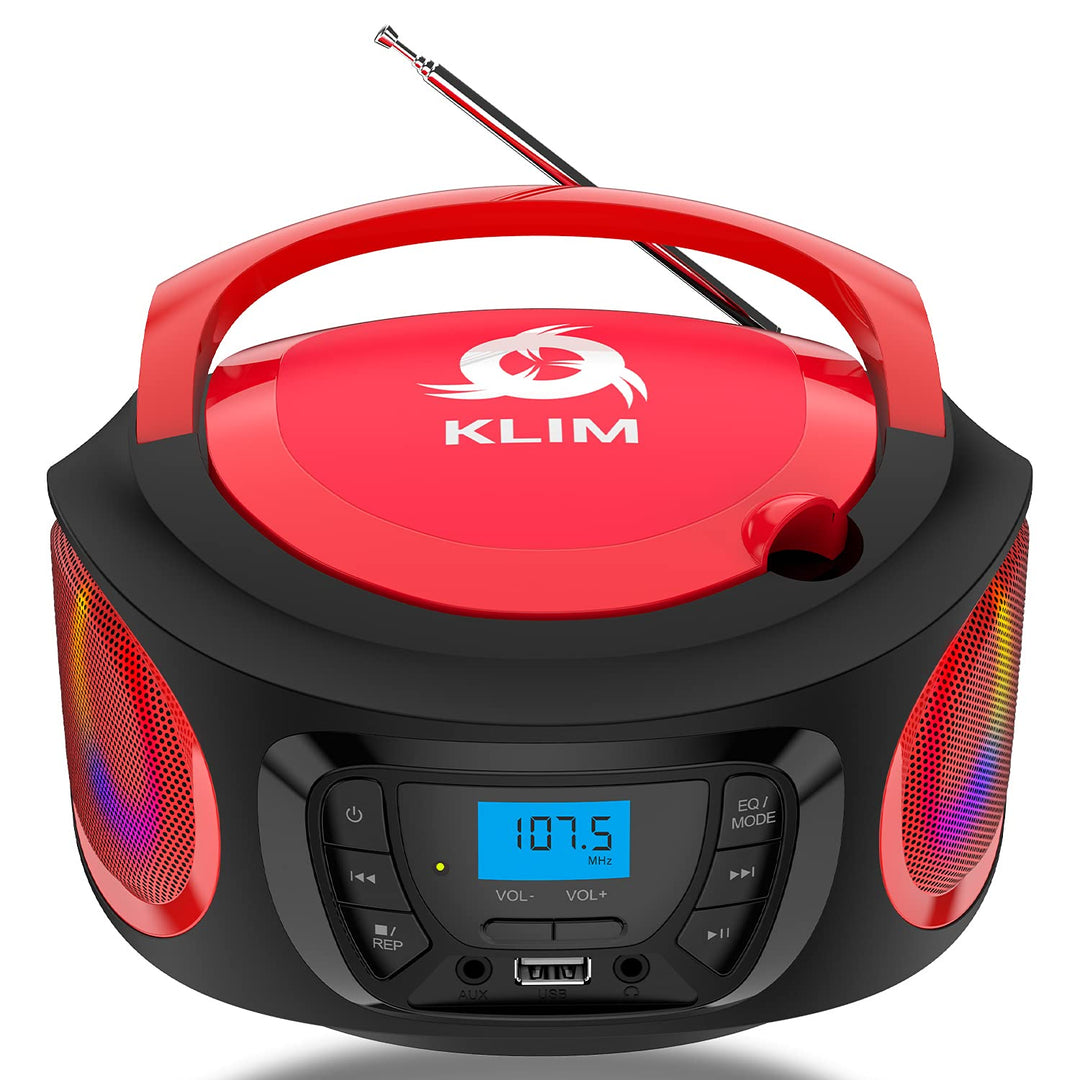 KLIM Boombox Radio mit CD Player - NEU 2023 - FM-Radio, CD Player, Bluetooth, MP3, USB, AUX - Inklus