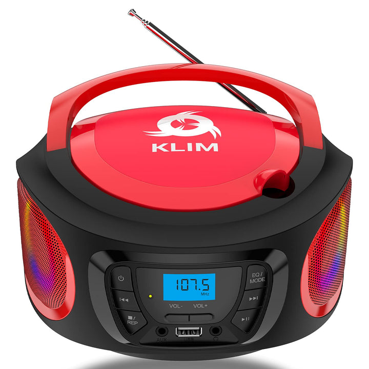 KLIM Boombox Radio mit CD Player - NEU 2023 - FM-Radio, CD Player, Bluetooth, MP3, USB, AUX - Inklus