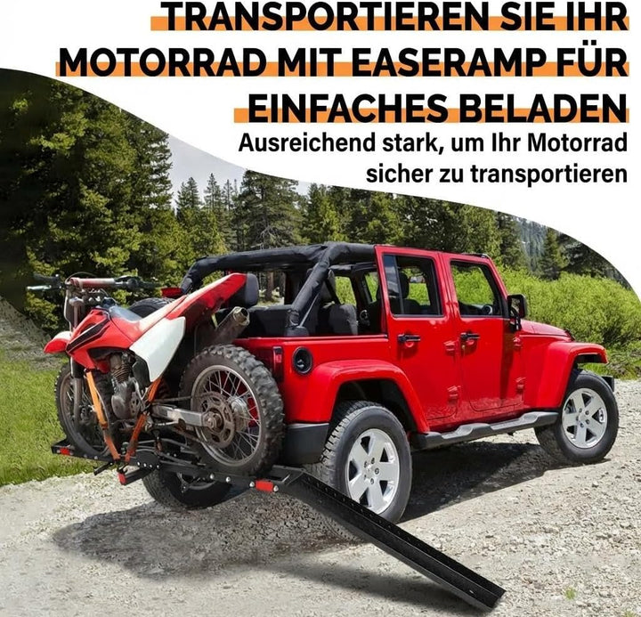 Garvee Schwerlast Motorradträger für Anhängerkupplung – 500 lbs Tragkraft, abnehmbare Stahlrampe, An