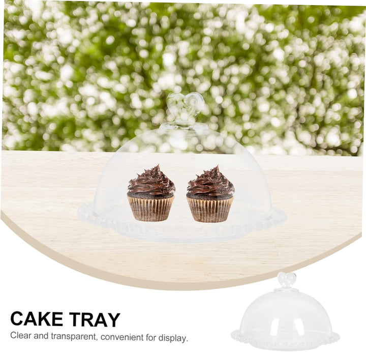 Cabilock Glasglocke Kuchenplatte Kuchenglocke Glasabdeckung K?seglocke Tortenhaube Kuchenabdeckung L