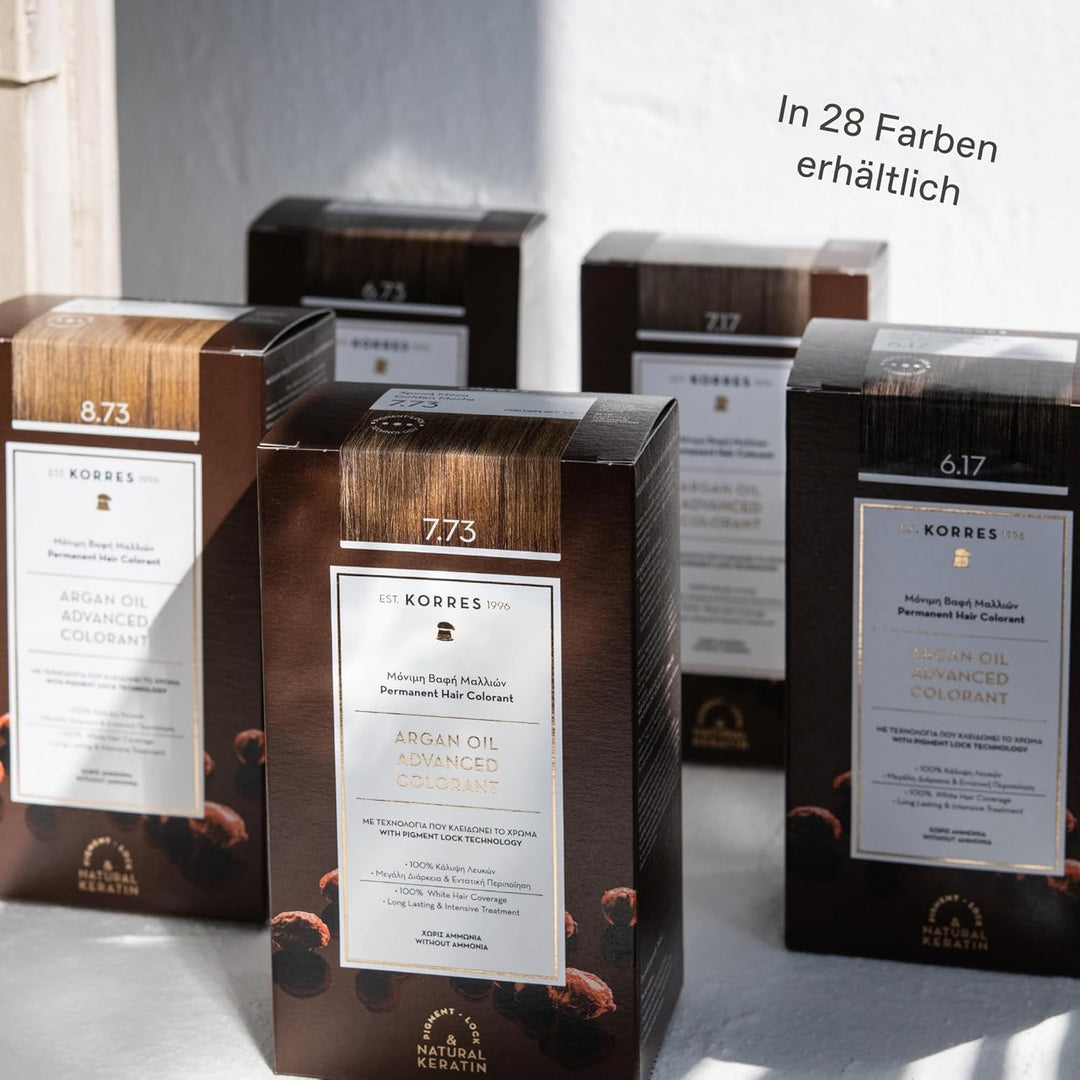 KORRES Argan Oil Colorant – ammoniakfreie Haarfarbe Schokobraun hell 5.7 – 100% Grauhaarabdeckung &amp;