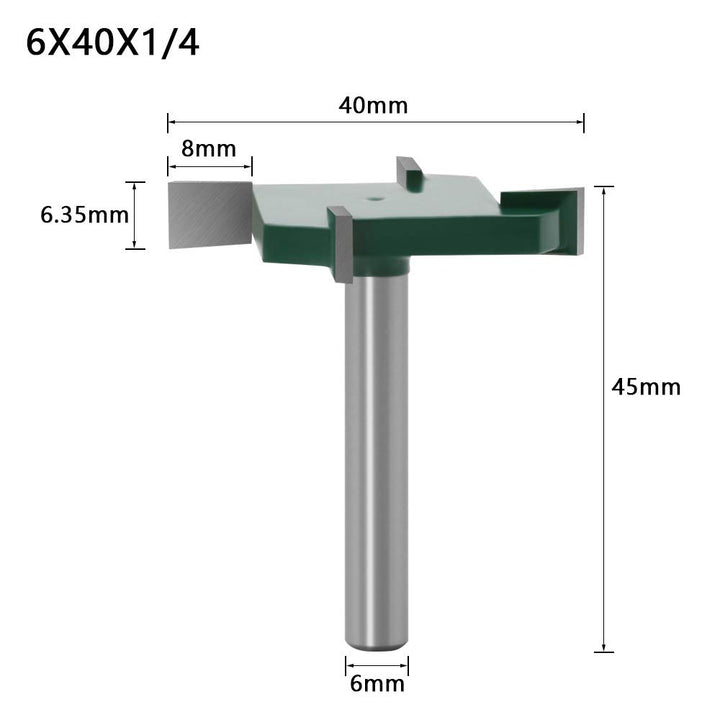 Baorder 4 Stück 6mm Schaft Spoilboard Oberflächenfräser Fräser Bit Set 4 Flügel Platten Abflachungs