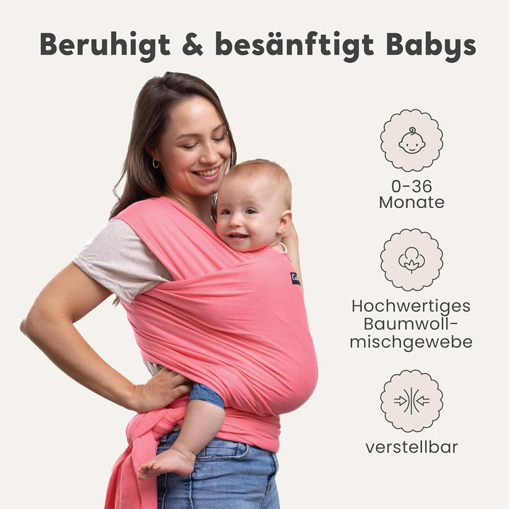 CuddleBug Tragetuch Baby Neugeborene - Elastisches Babytrage Neugeborene ab Geburt & Kleinkinder bis