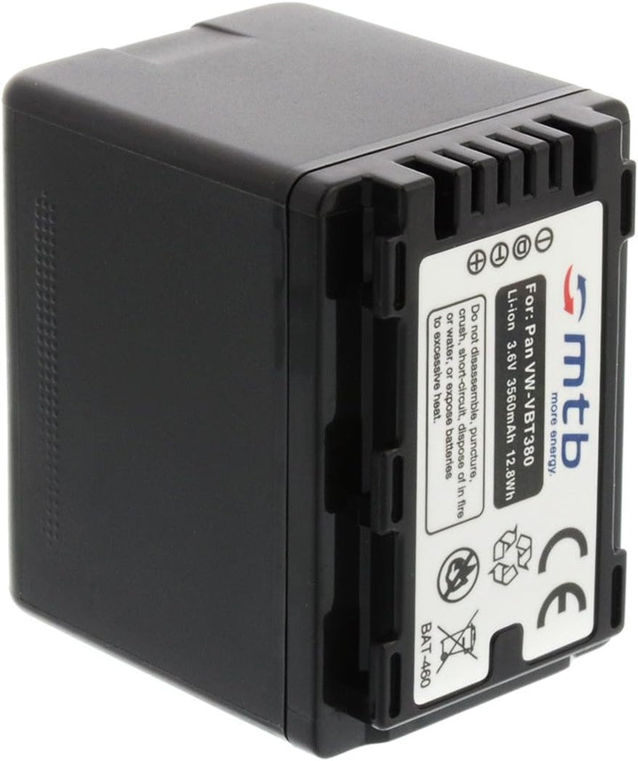 2 Akkus VW-VBT380 kompatibel mit Panasonic HC-V230, V250, V270.. / VFX979 ... s. Liste! [3.6V - 3560