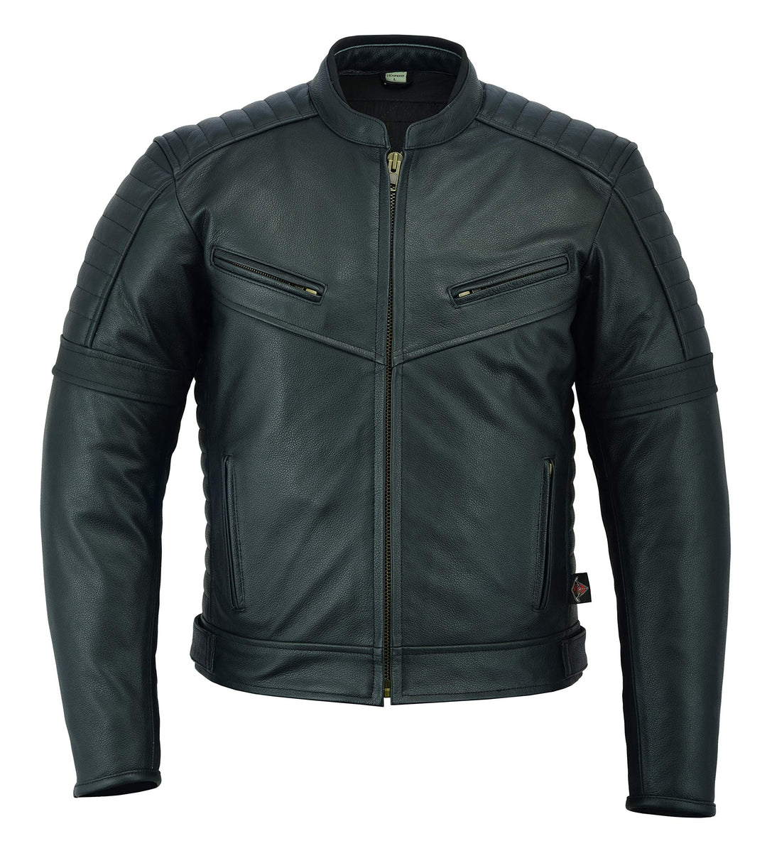Motorrad lederjacke herren mit protektoren - Schwarz Bikerjacke - Motorrad mit original biker rüstun