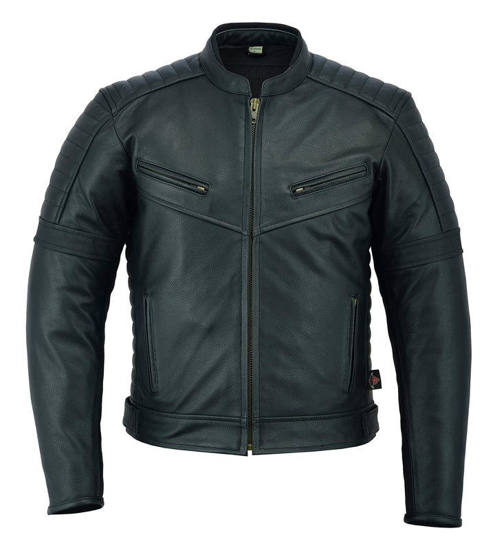 Motorrad lederjacke herren mit protektoren - Schwarz Bikerjacke - Motorrad mit original biker rüstun