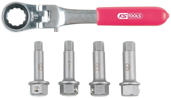 KS Tools 918.3500 1/2" Bremssattel Spezial-Steckschlüssel- Satz, 5-tlg.