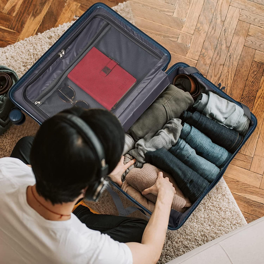 Koffer Mittelgross Hartschalen Erweiterbar in Polycarbonat Reisekoffer mit 4 Rollen und Haken | 65x4