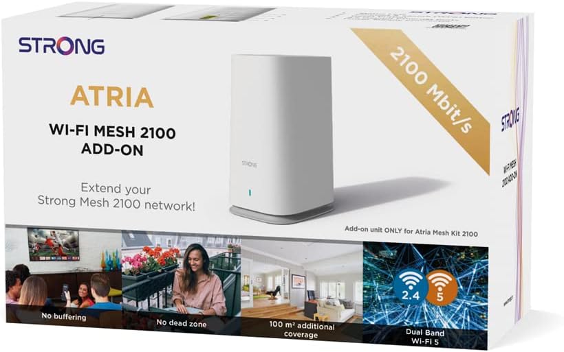STRONG Atria Wi-Fi Mesh Home 2100 ADD-ON, WLAN Verstärker, Erweiterung, bis zu 2100 mbit/s, zusätzli