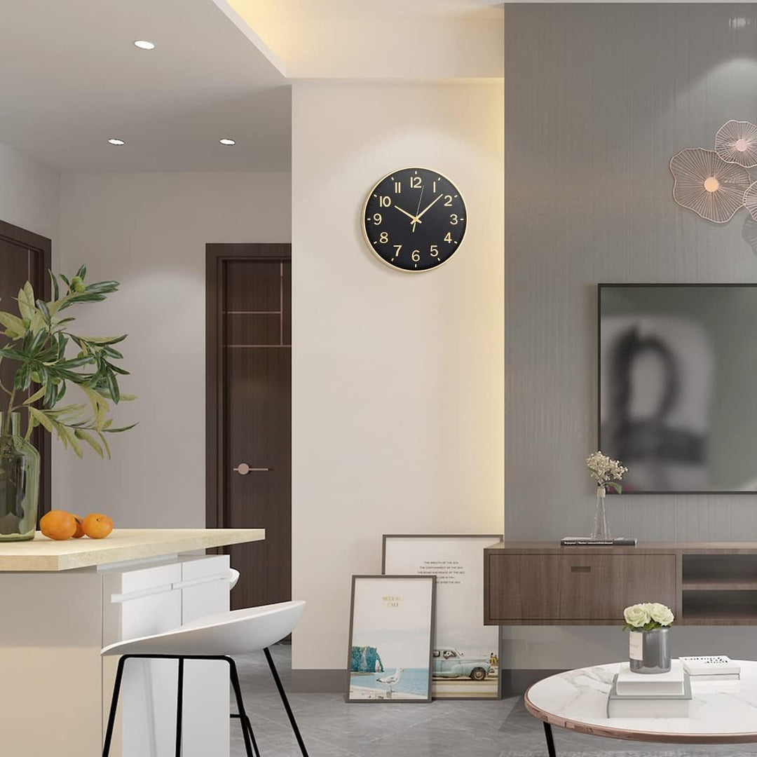 HZDHCLH 30CM Wanduhr Modern Quartz Lautlos wanduhren rund Ohne Tickgeräus DekorativeWanduhr für Wohn