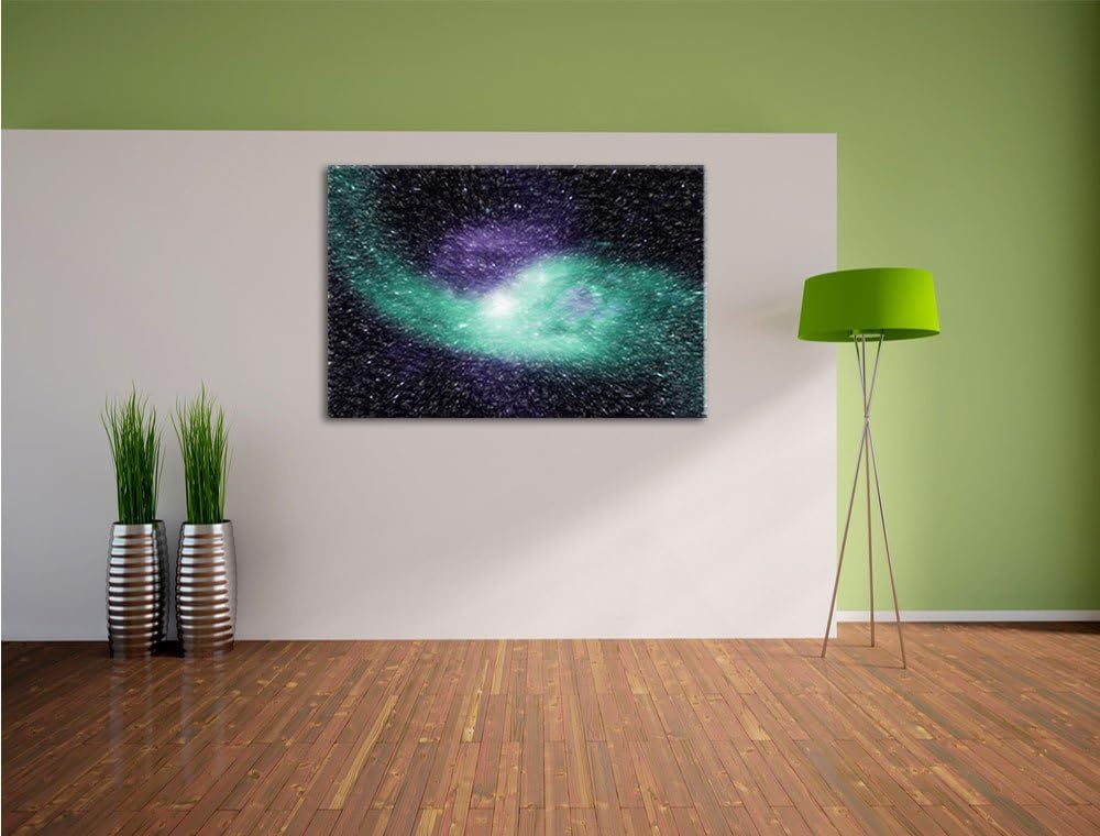 Pixxprint Ferne Galaxie im Sternenstaub Kunst Buntstift Effekt, Format: 100x70 auf Leinwand, XXL rie